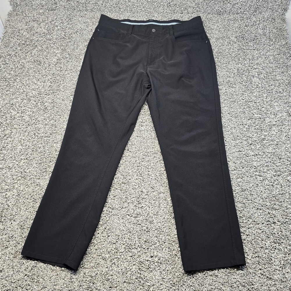 Footjoy FJ Pants 35X30 Black Stretch Golf Chino Athletic Fit Mens